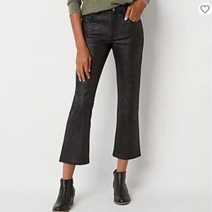 FRYE & CO. Microsuede Pants Black Soft Texture Straight Leg Crop Size 6
